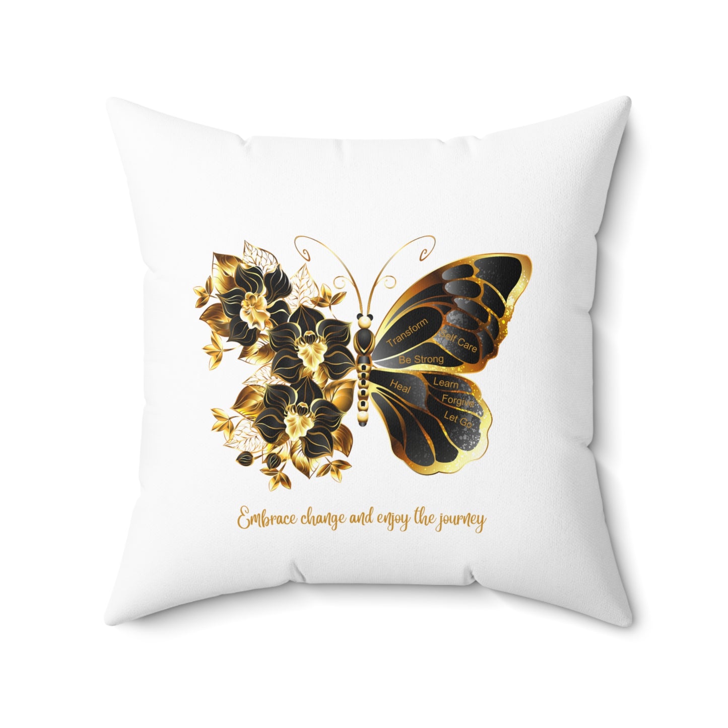Spun Polyester Square Pillow - Embrace the journey