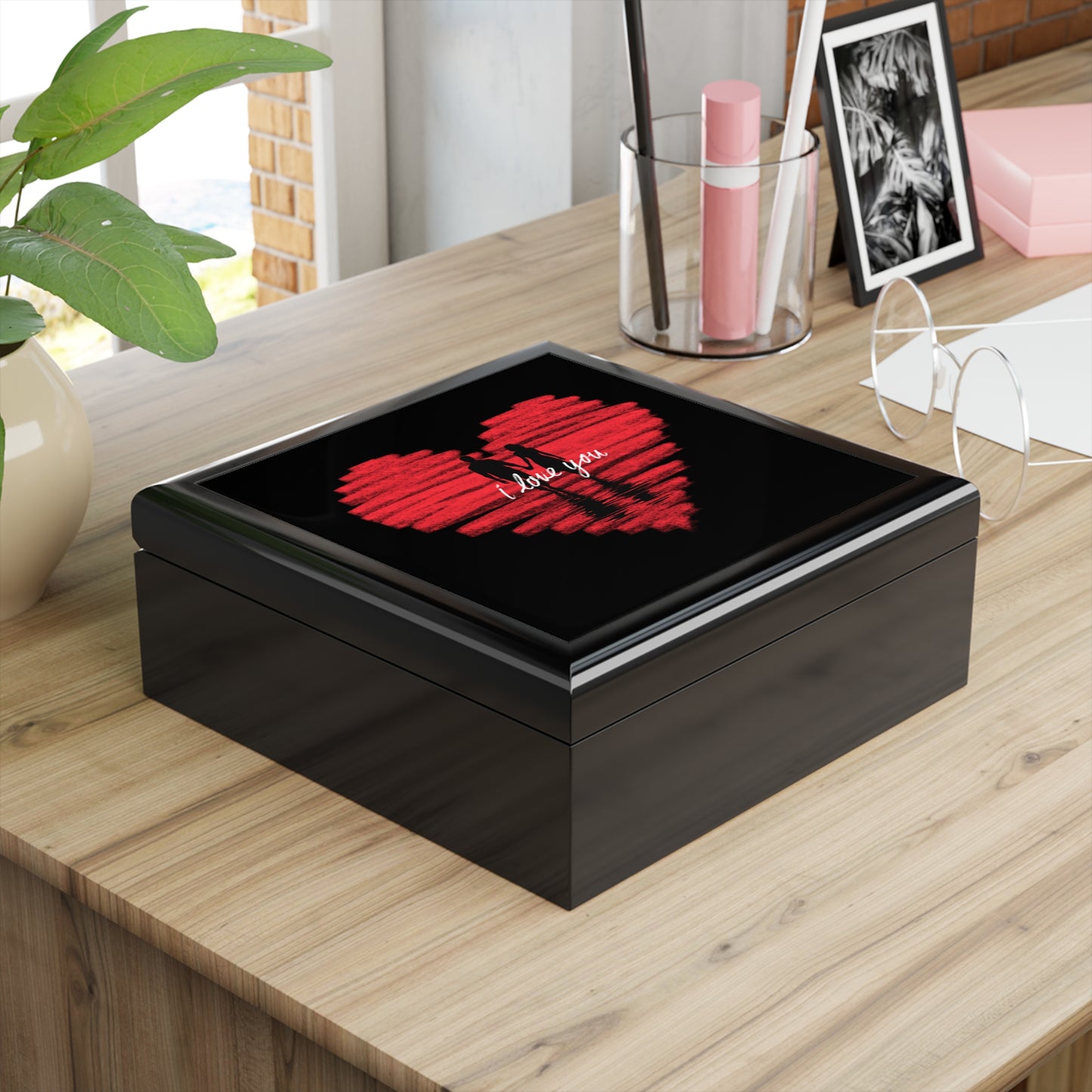 i love you Jewelry Box – Black Ceramic