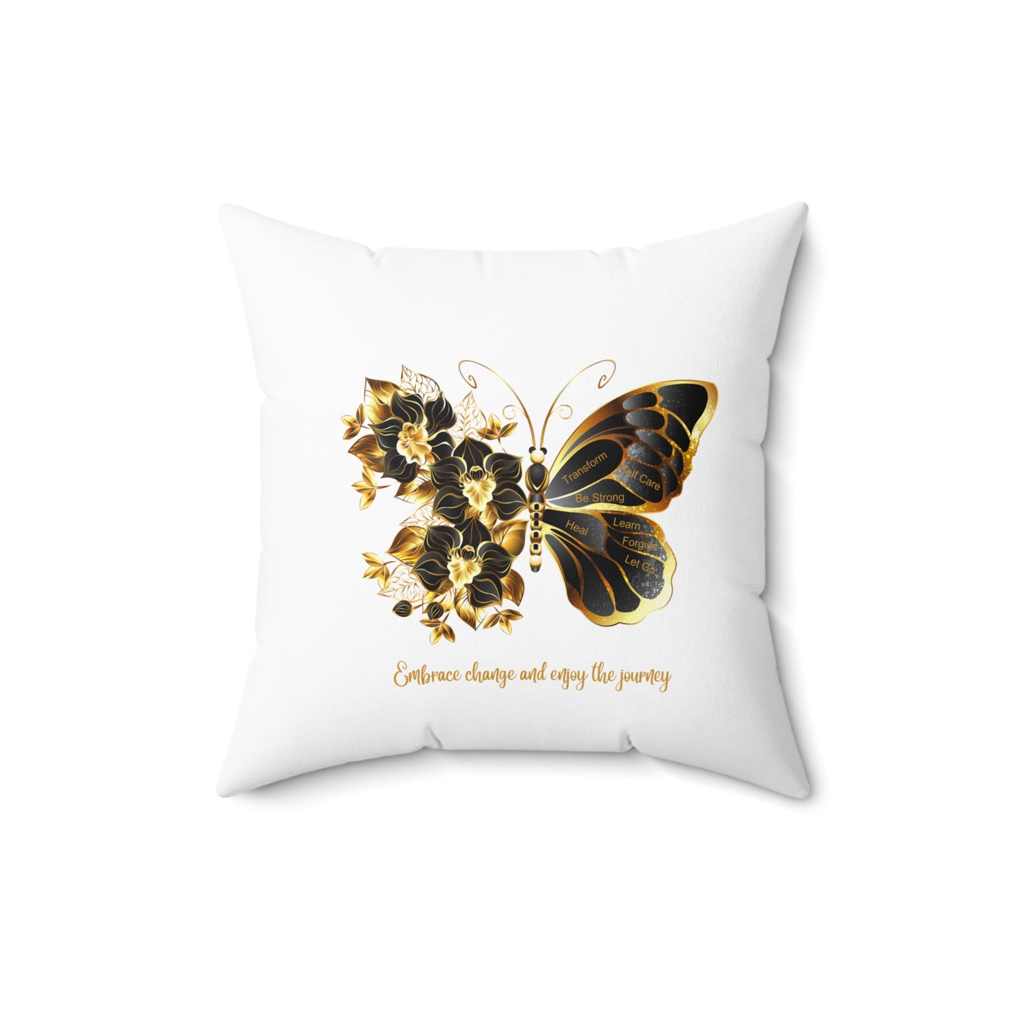 Spun Polyester Square Pillow - Embrace the journey