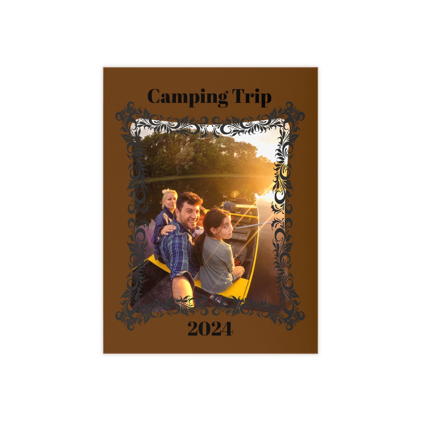 Personalized Ceramic Photo Tile - Family Vacation Photo with Name and Year