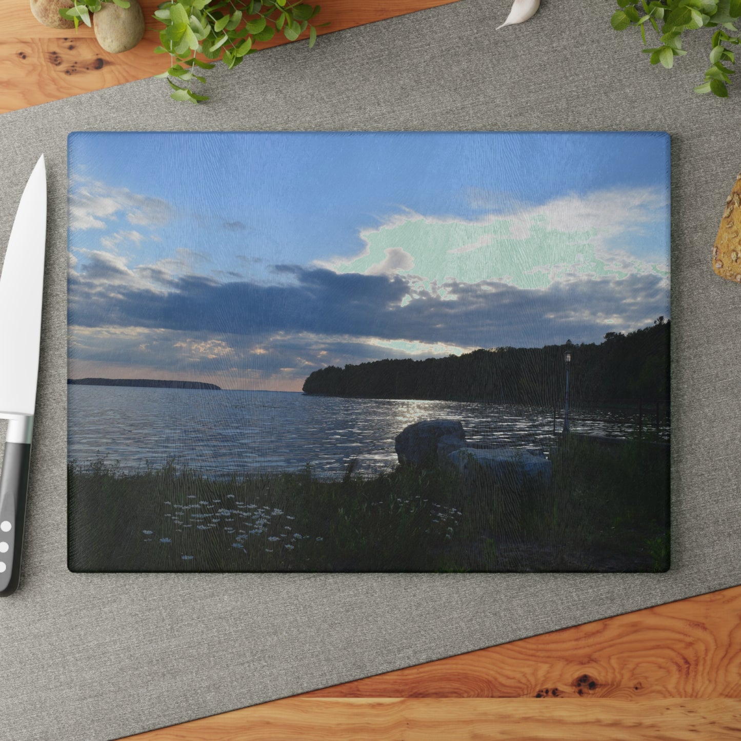 Glass Cutting Board - Garden Dream