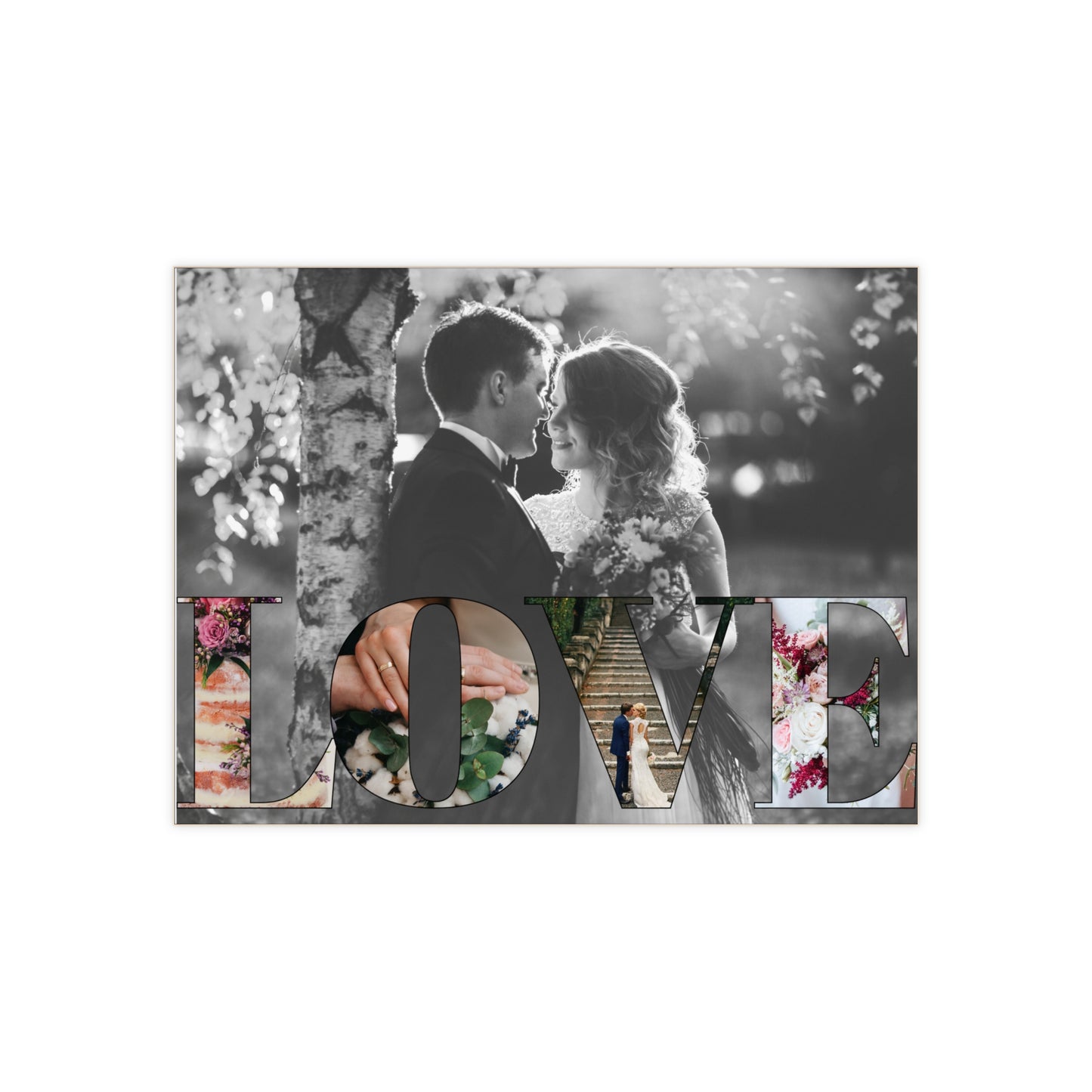 Personalized Ceramic Photo Tile - Wedding, Anniversary, Valentines,