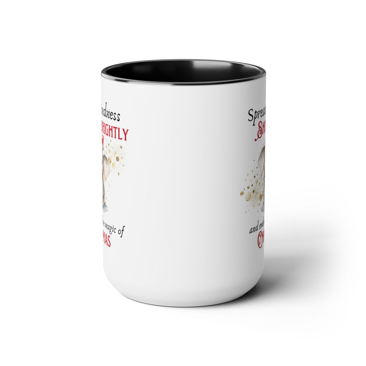 Two-Tone Coffee Mugs, 15oz - Magic of Christmas Elephant