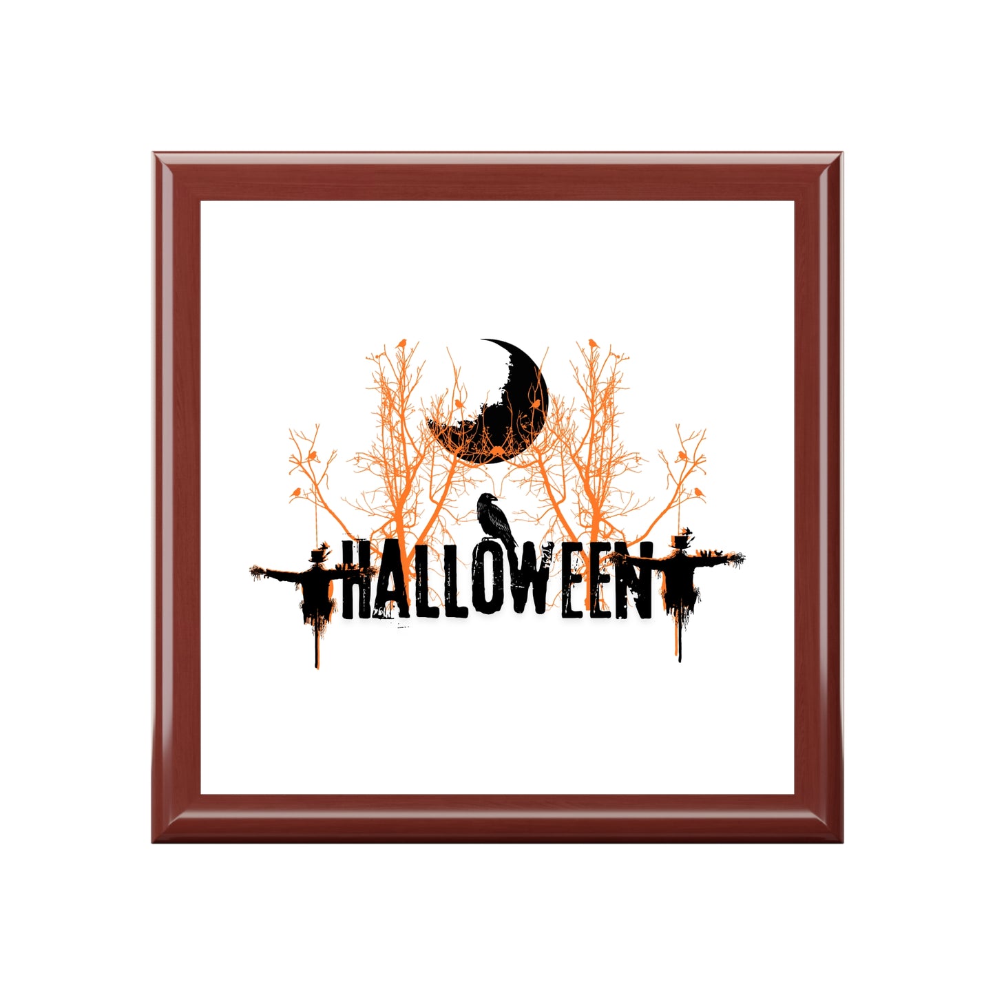Scary Halloween Jewelry Box – White Ceramic