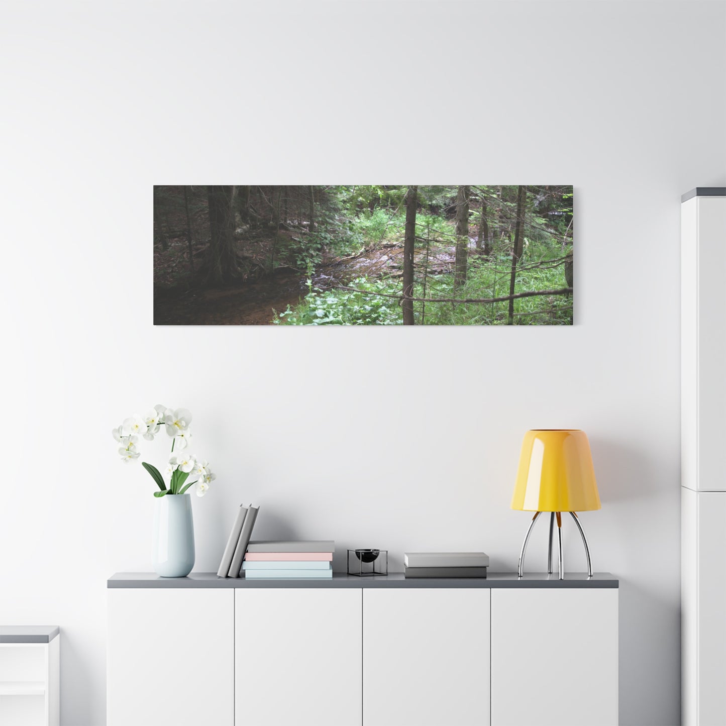 Down Stream from the falls 60" X 20" Matte Canvas, Stretched, 1.25"