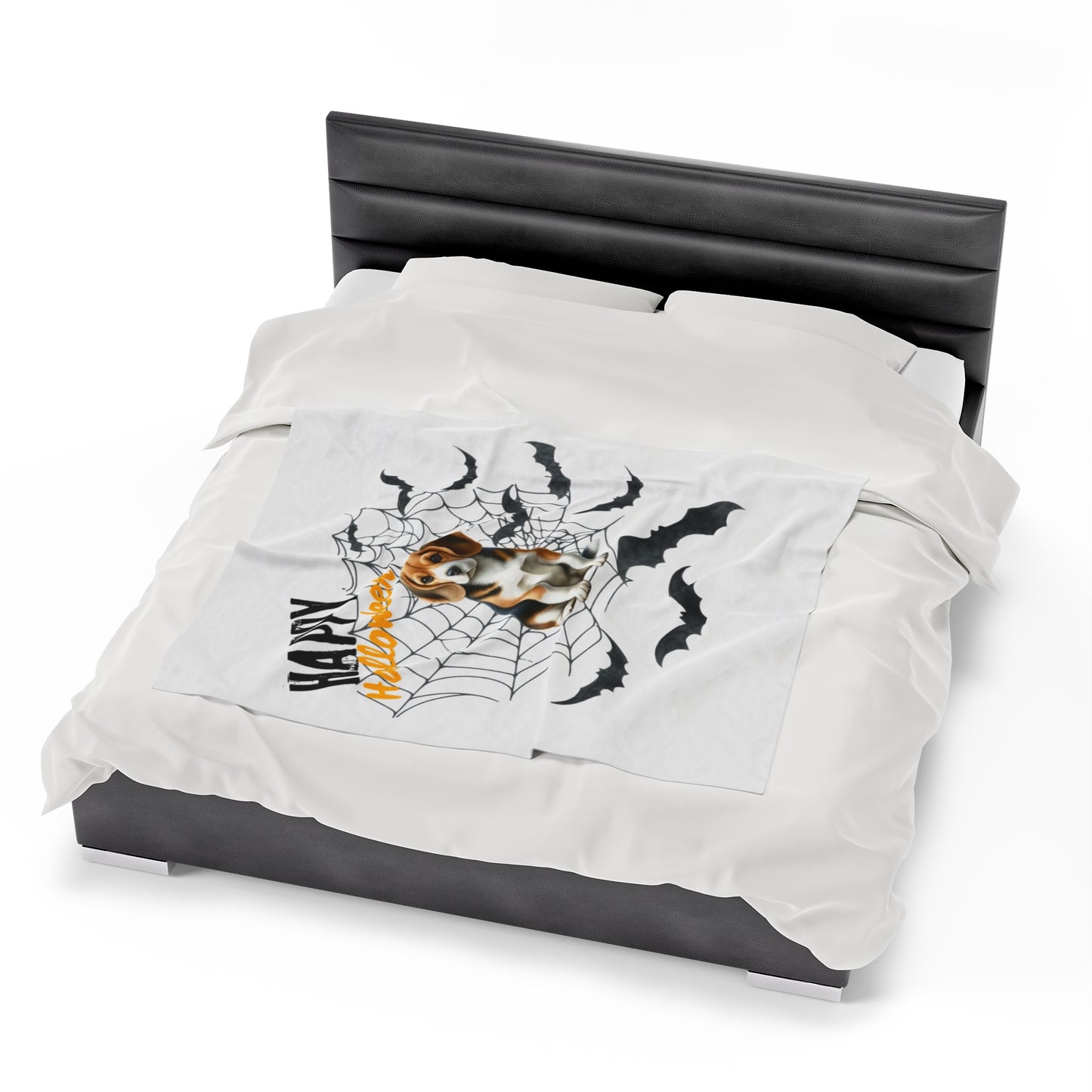 Velveteen Plush Blanket - Beagle Halloween