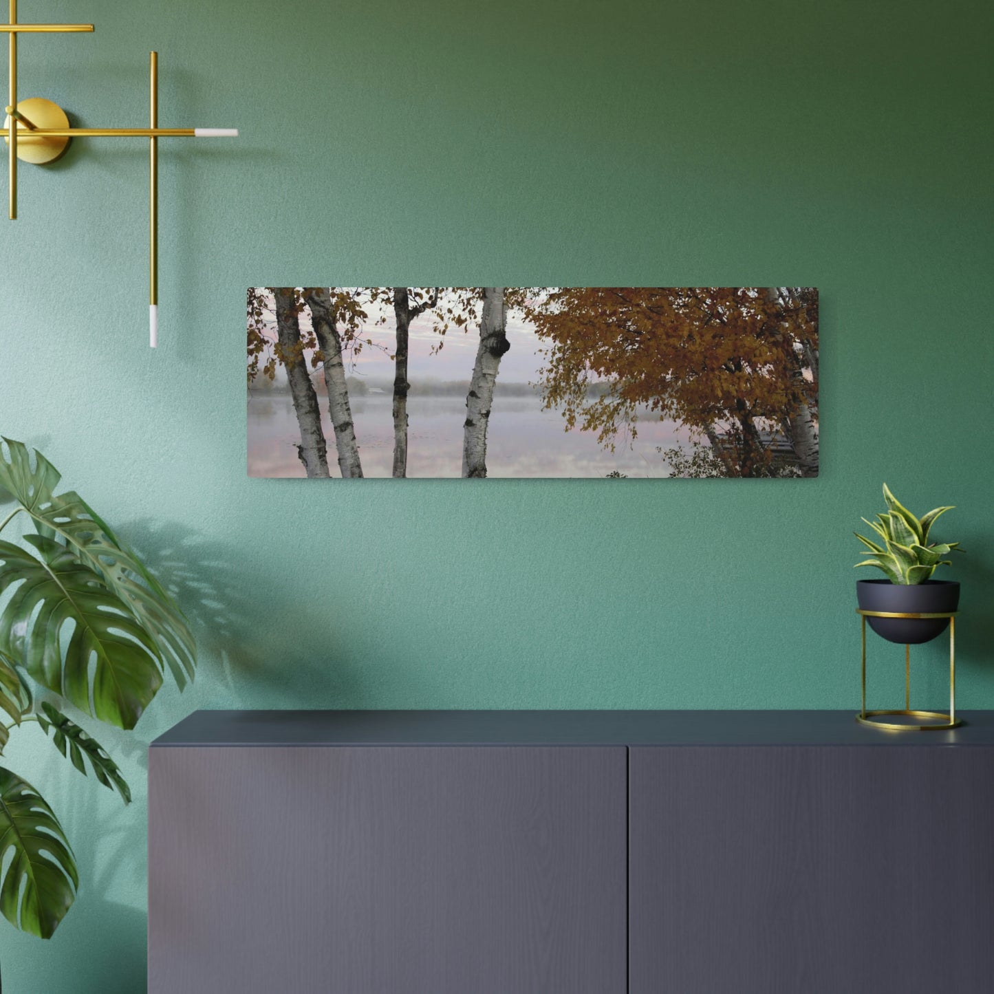 Metal Art Sign - River View White Birch