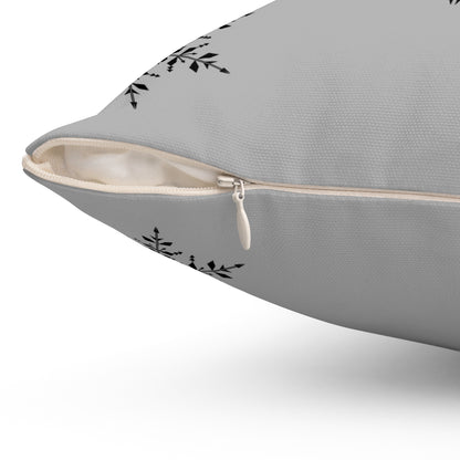 Spun Polyester Square Pillow - SNOWFLAKES