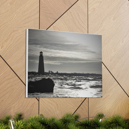 Canvas Gallery Wraps (White Wrap)-Winter Light House