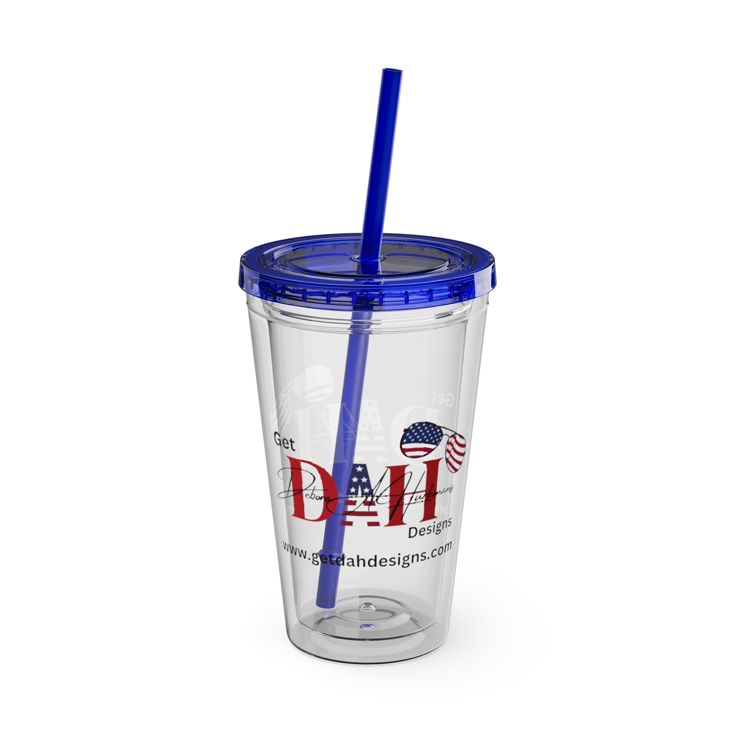Clear Tumbler with color-matching lid and straw, 16oz  - Carry Your Brand