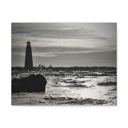 Canvas Gallery Wraps (White Wrap)-Winter Light House