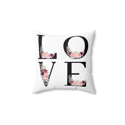 Spun Polyester Square Pillow Love