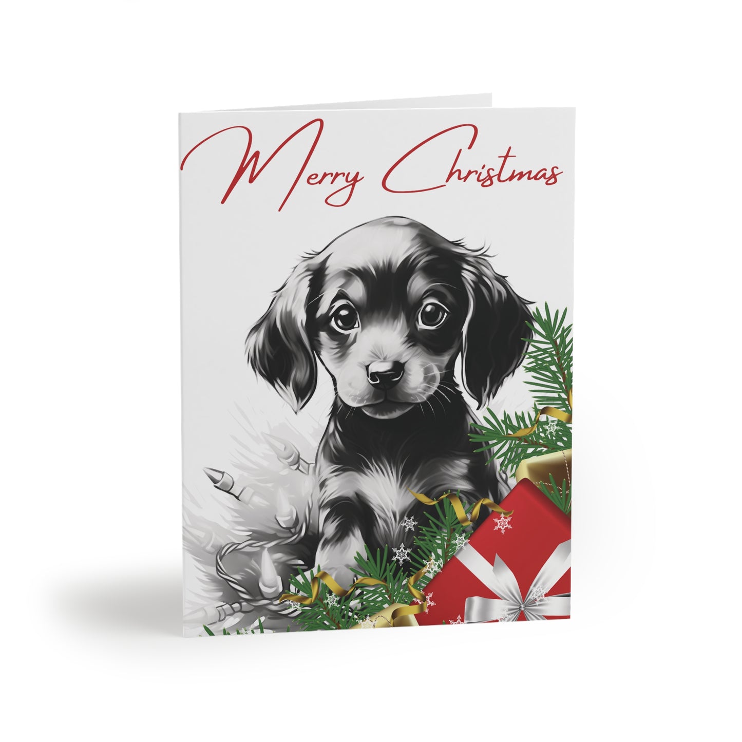 Greeting cards (8, 16, and 24 pcs) Dachshund Christmas Puppy