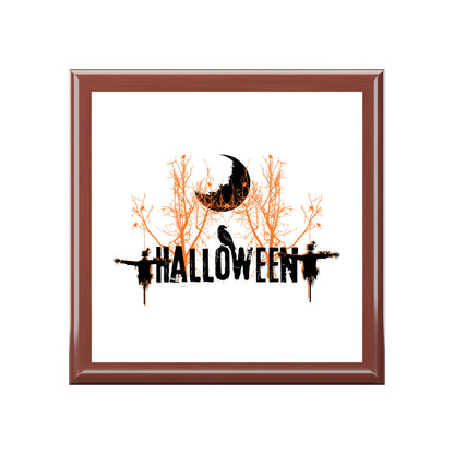 Scary Halloween Jewelry Box – White Ceramic