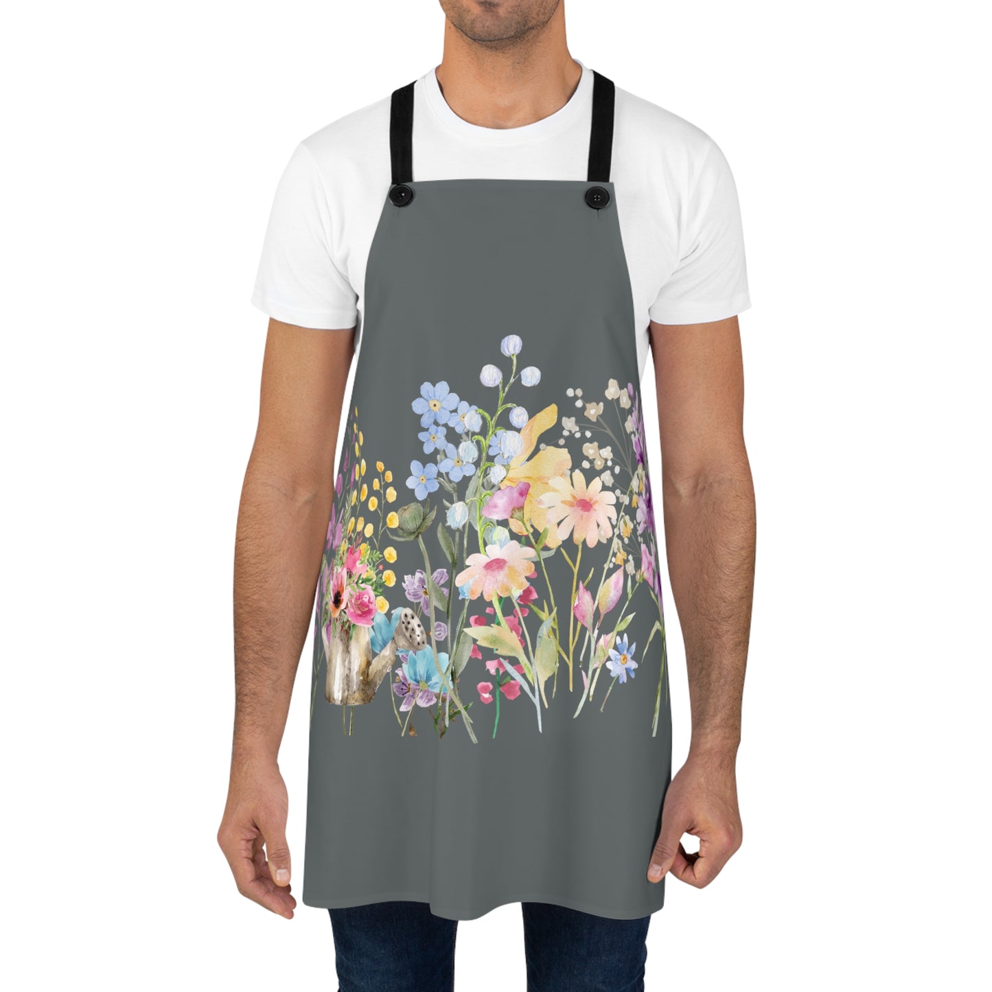 Dark Grey Apron - Springtime