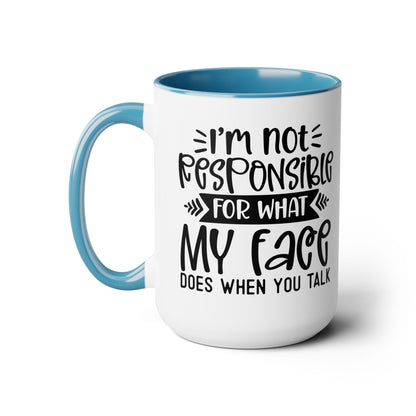 Two-Tone Coffee Mugs, 15oz - my face