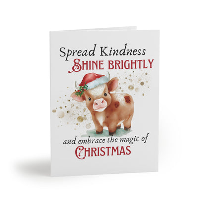 Greeting cards (8, 16, and 24 pcs) Magic of Christmas Baby Cow