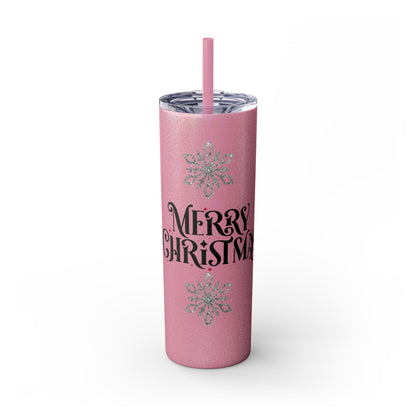 Skinny Tumbler with Straw, 20oz Mery Christmas