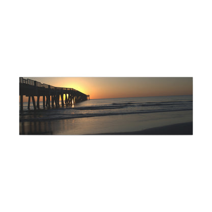 Sunrise at the Pier 60" X 20" Matte Canvas, Stretched, 1.25"