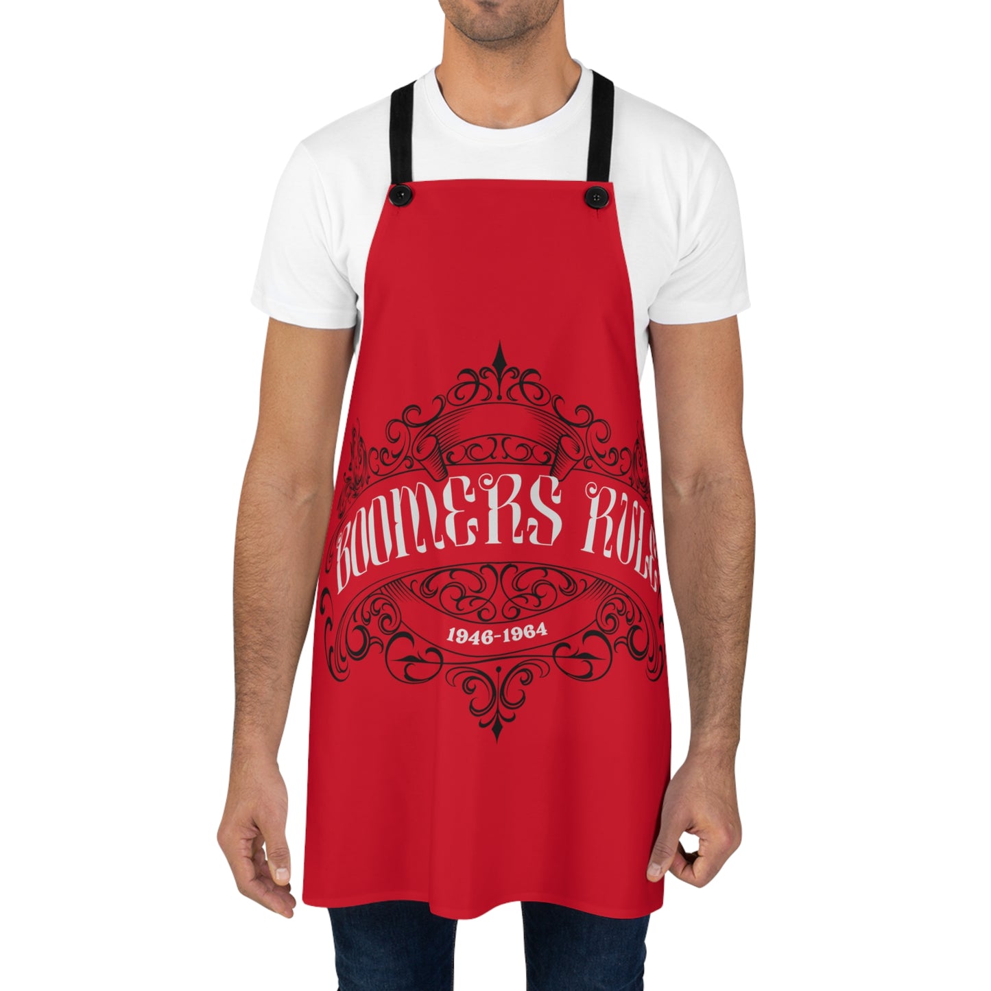 Dark Red Apron - Boomers Rule Full Apron