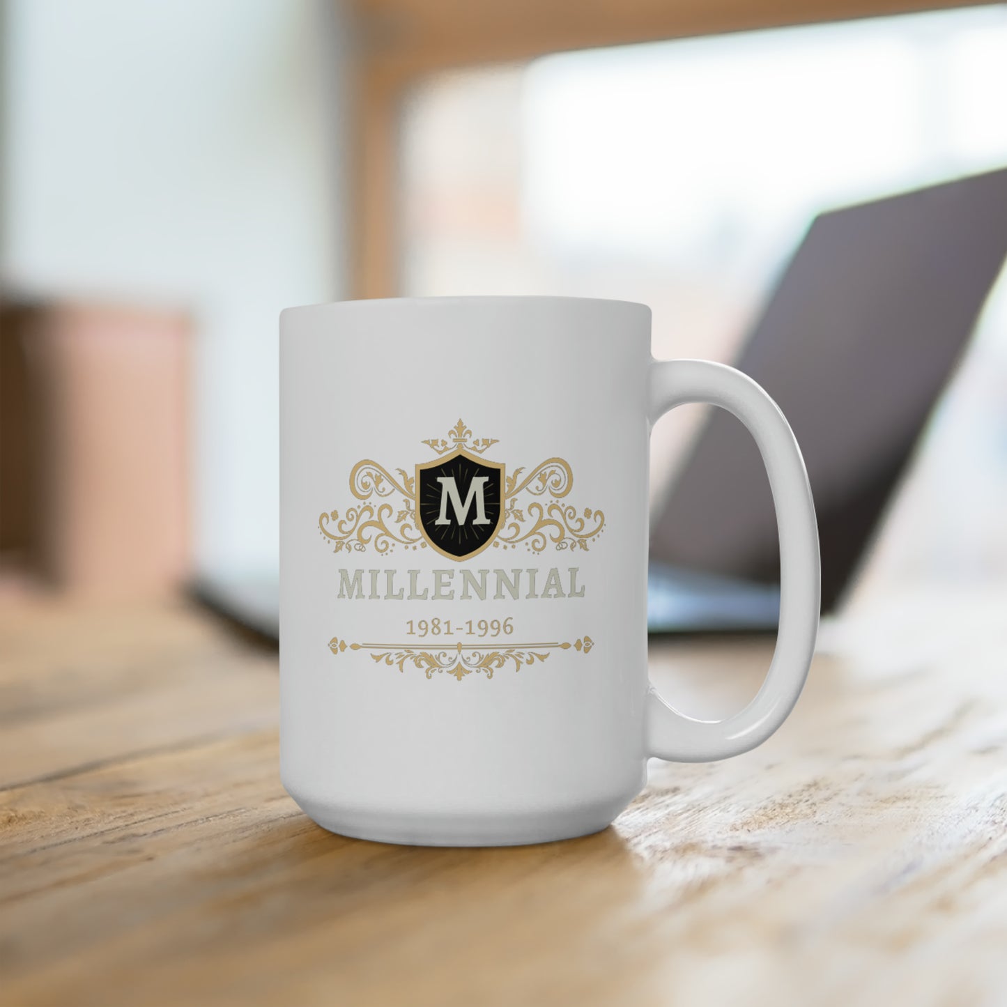 White Ceramic Mug 15oz Millennial