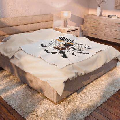 Velveteen Plush Blanket - Pug Halloween