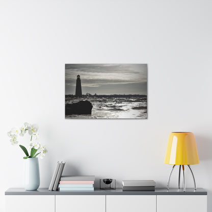 Canvas Gallery Wraps (White Wrap)-Winter Light House