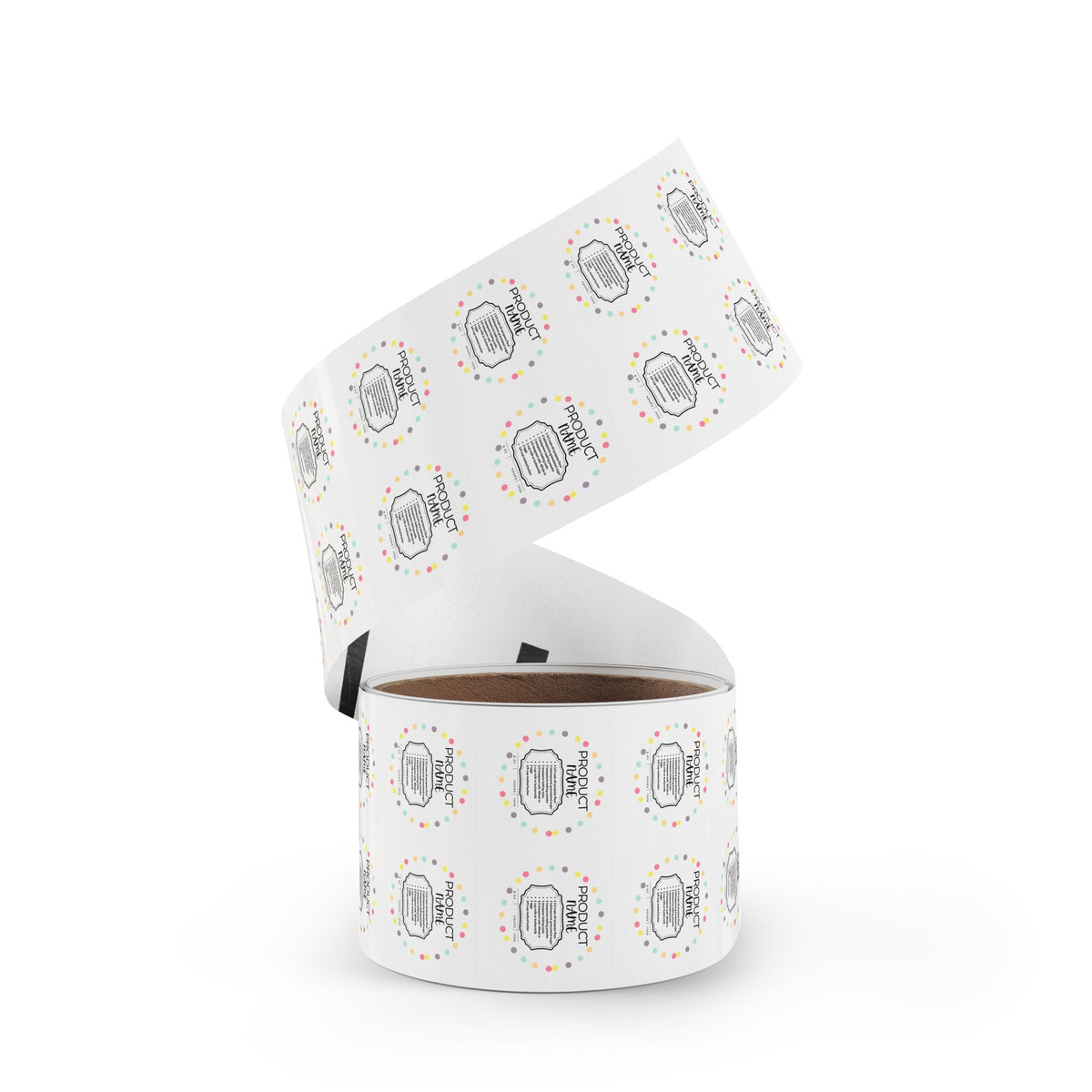 Square Sticker Label Rolls - CYB Sample Sticker Roll - 1 x 1, 2 x 2 - 50,100,250