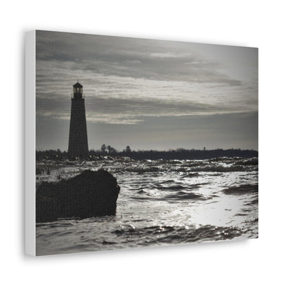 Canvas Gallery Wraps (White Wrap)-Winter Light House