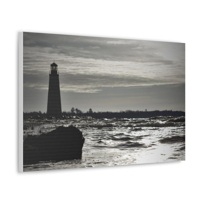 Canvas Gallery Wraps (White Wrap)-Winter Light House