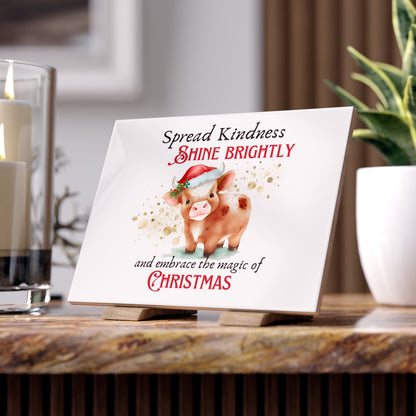 Ceramic Photo Tile - Magic of Christmas - Baby Cow