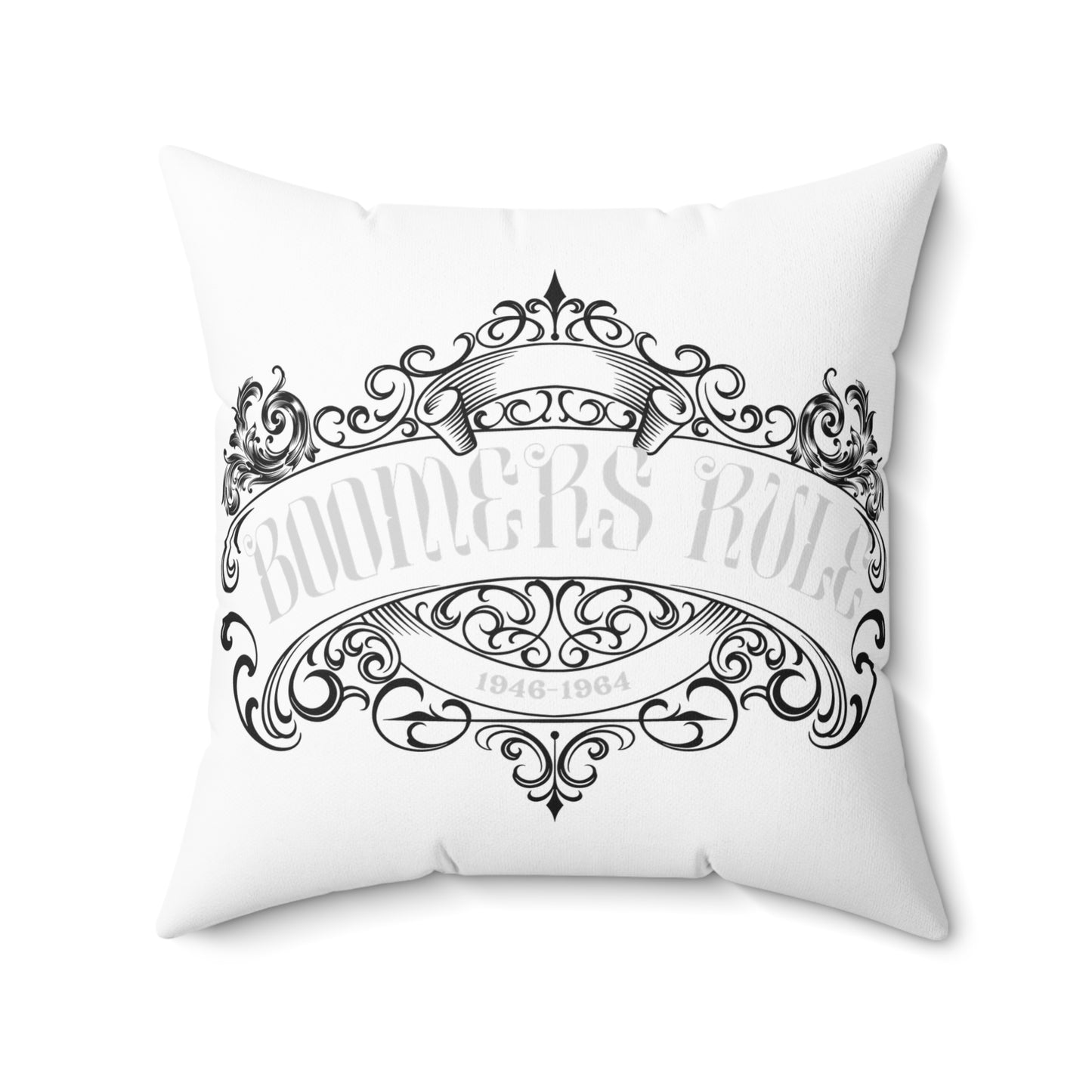 Spun Polyester Square Pillow Boomer Rules