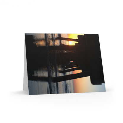 Greeting cards (8, 16, and 24 pcs) Sunrise from under the pier