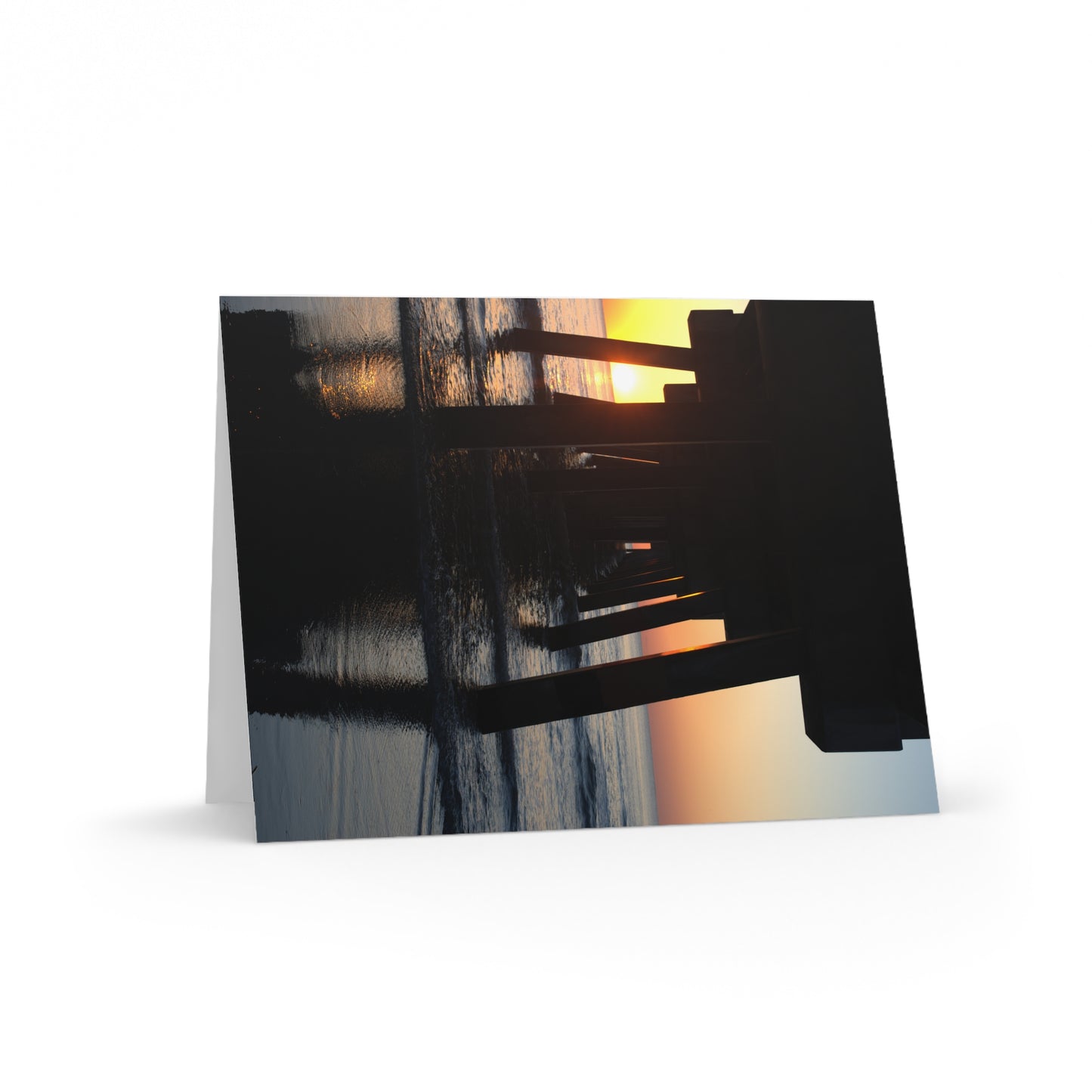 Greeting cards (8, 16, and 24 pcs) Sunrise from under the pier