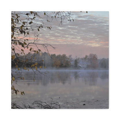 Canvas Gallery Wraps (White Wrap) (Squares) Foggy morning on the river