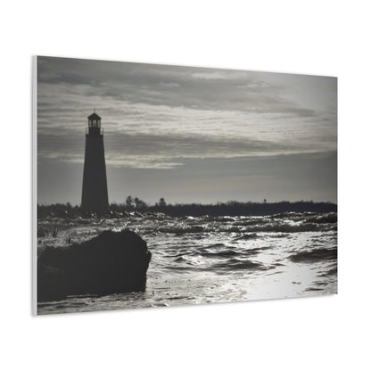 Canvas Gallery Wraps (White Wrap)-Winter Light House