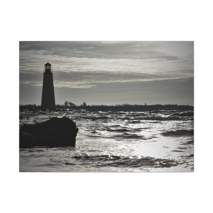 Canvas Gallery Wraps (White Wrap)-Winter Light House