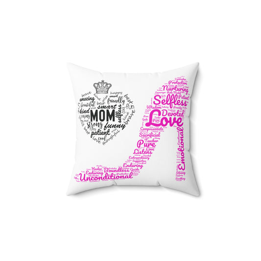 Spun Polyester Square Pillow MOM & High Heals