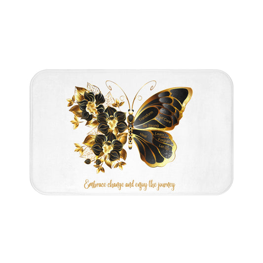 Bath Mat Millennial - Embrace the change Golden Butterfly