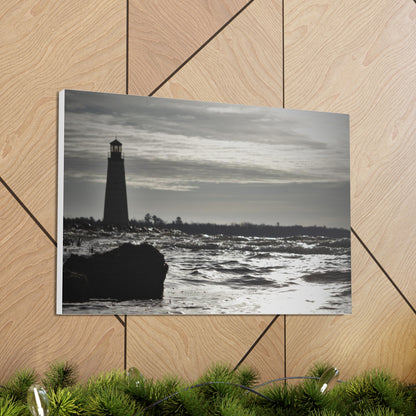 Canvas Gallery Wraps (White Wrap)-Winter Light House