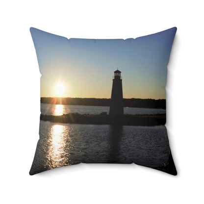 Spun Polyester Square Pillow - Light House