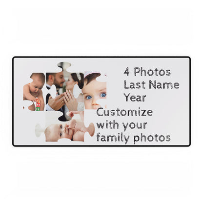 Desk Mat - Personalize with 4 photos, last name, and year