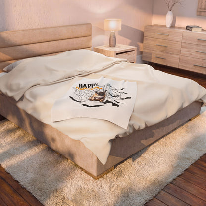 Velveteen Plush Blanket - Pug Halloween