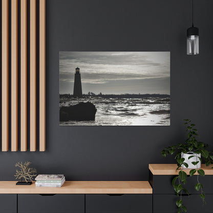 Canvas Gallery Wraps (White Wrap)-Winter Light House