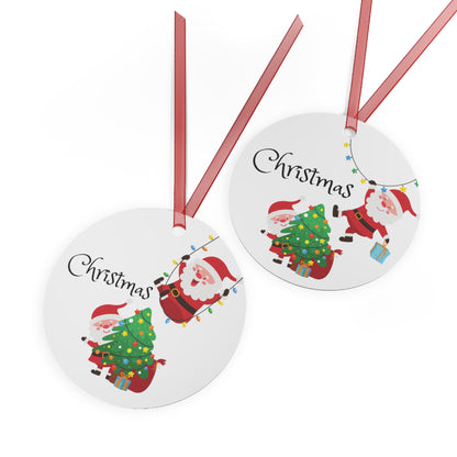 Metal Ornaments Swinging Santa's