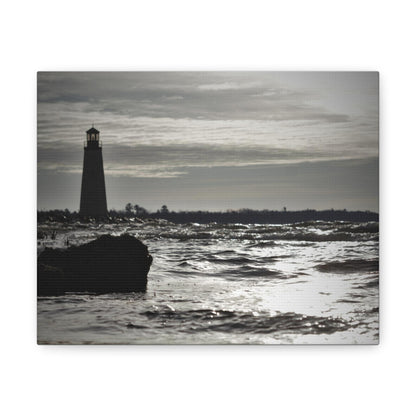 Canvas Gallery Wraps (White Wrap)-Winter Light House