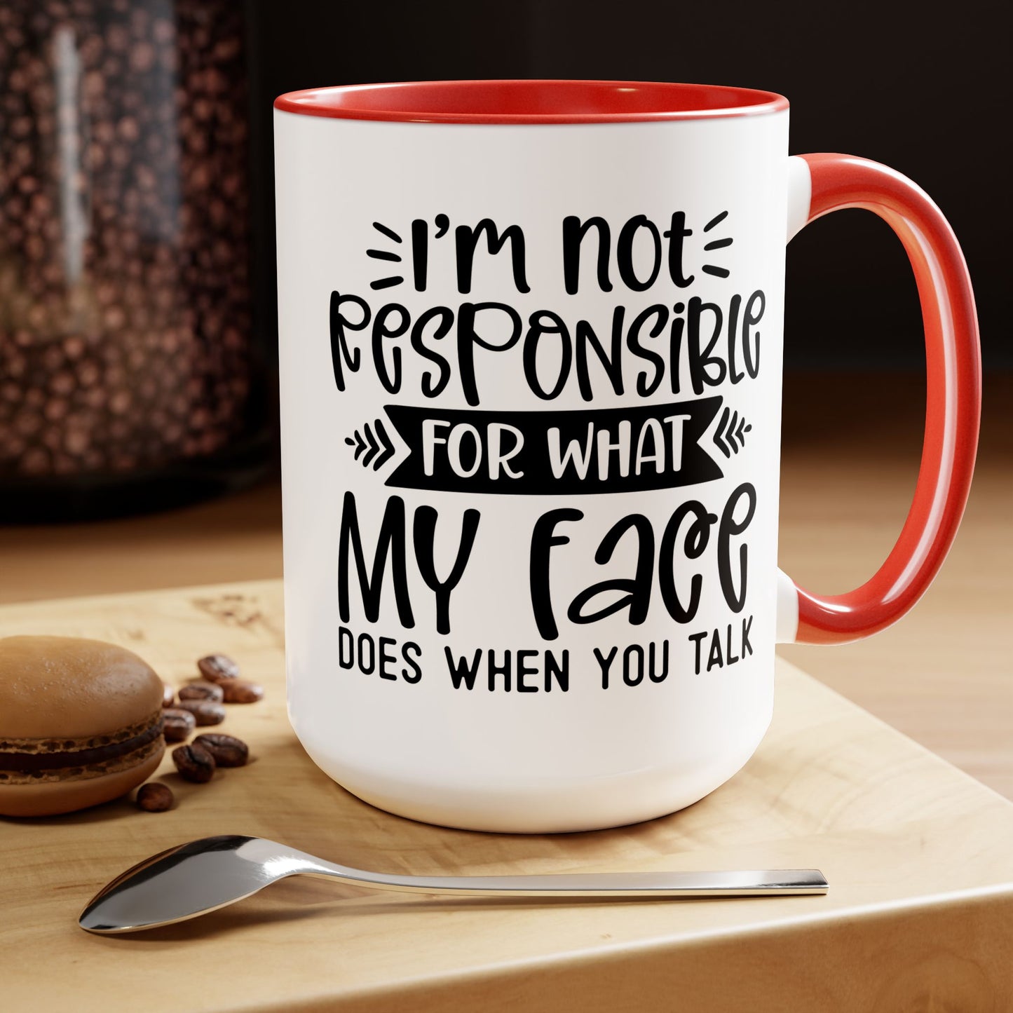 Two-Tone Coffee Mugs, 15oz - my face