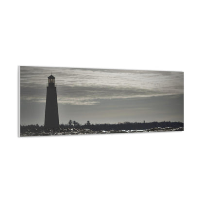 Canvas Gallery Wraps (White Wrap)-Winter Light House