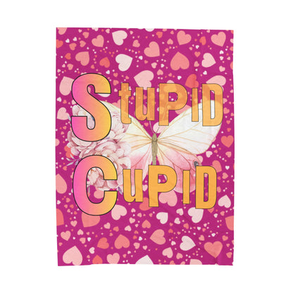 Velveteen Plush Blanket - Stupid Cupid  Butterfly