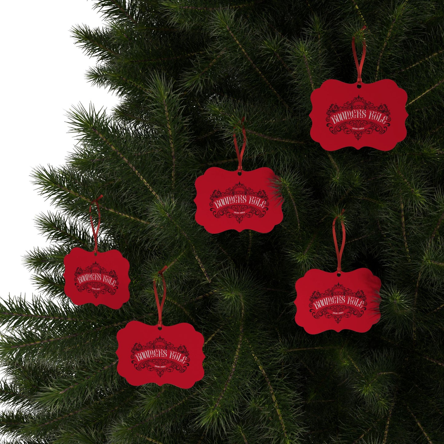 Aluminum Ornaments (1pc, 5pcs, 10pcs, 20pcs) Boomers Rule, Red, Holiday, Seasonal, Gifts for Grandparents